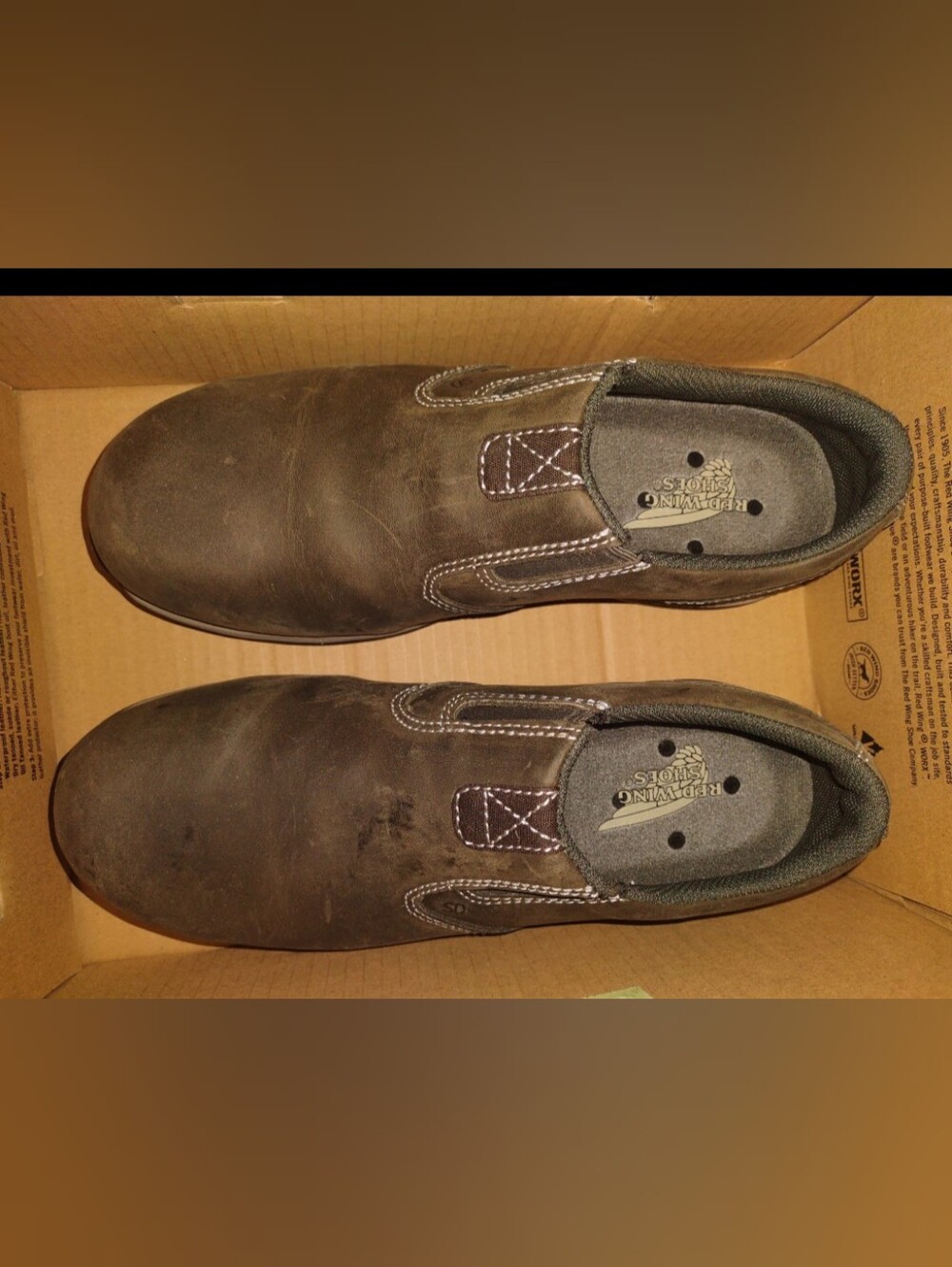 Red Wing Work Shoes Brown Leather Slip-On  Womens Size 8B